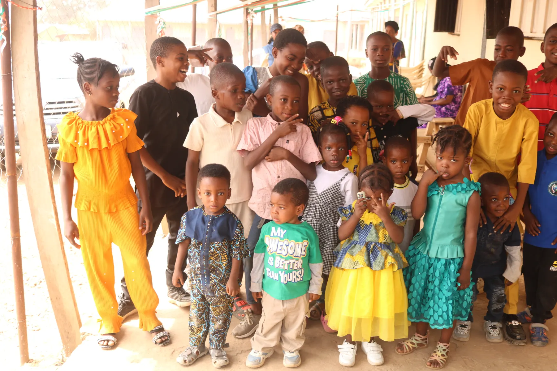 Children participating in fellowship activities